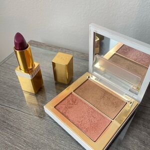 Tom Ford Deep Plum Lipstick with Rose-Gold Blush Duo